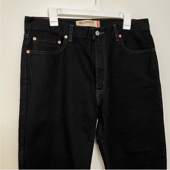 Means LEVI'S Relaxed-Fit 550 Jeans Black Size W36 L34 100% Cotton - Picture 5 of 8